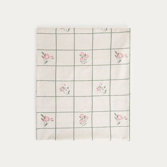 DAMINI Linen Floral Pattern Table Runner 40x160cm