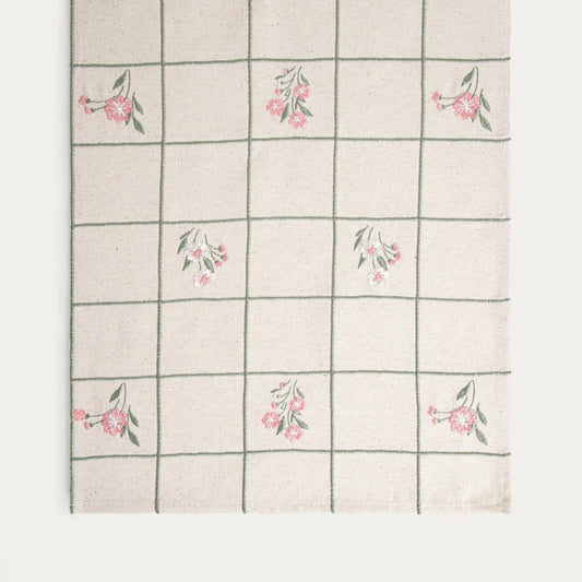 DAMINI Linen Floral Pattern Table Runner 40x160cm