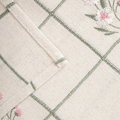 DAMINI Linen Floral Pattern Table Runner 40x160cm