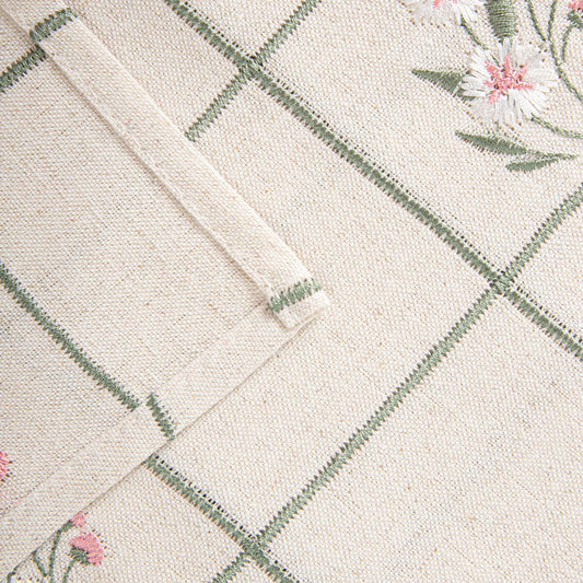 DAMINI Linen Floral Pattern Table Runner 40x160cm