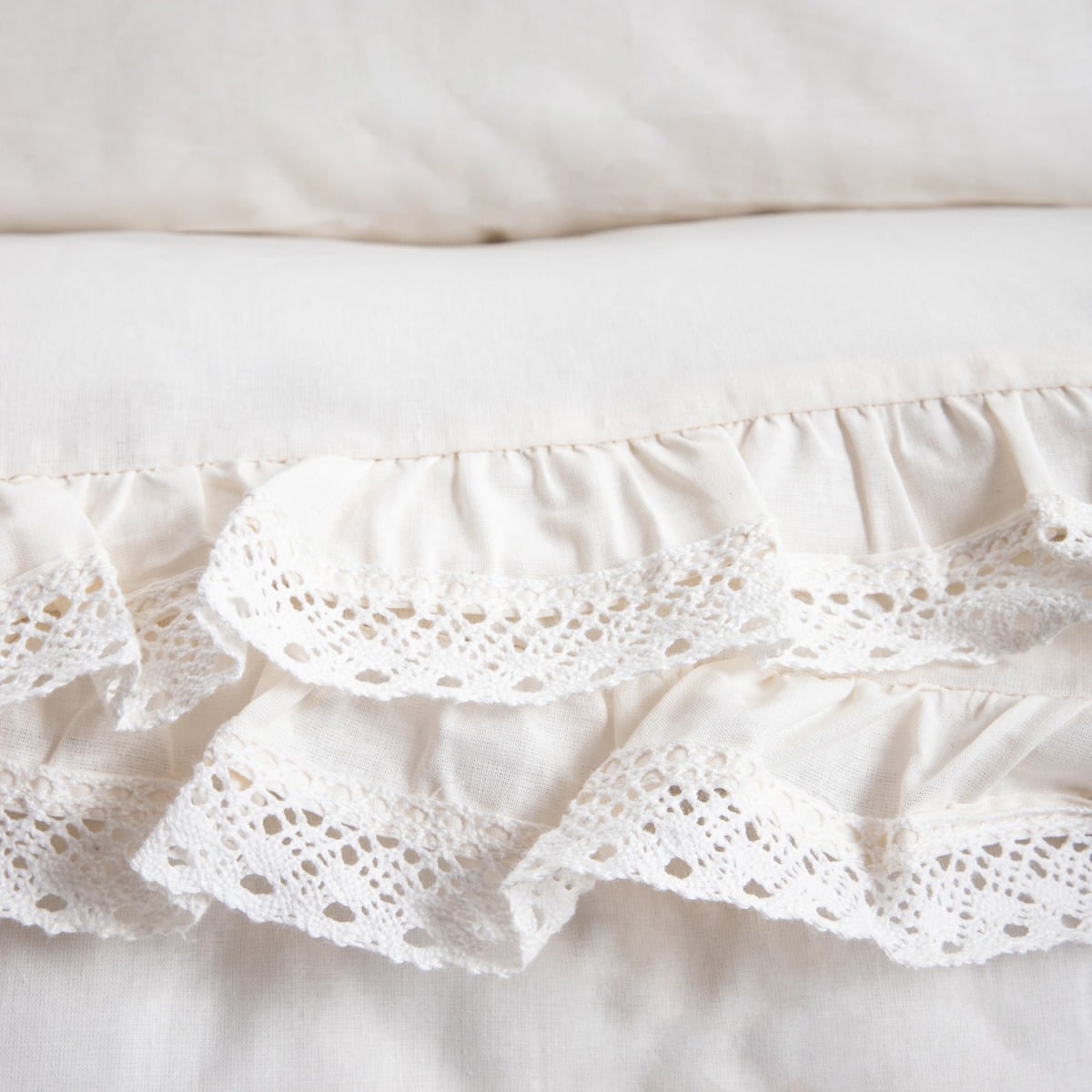 Bed linen set MOISES cotton ecru with lace 160x200 cm + 2 pillowcases 70x80 cm