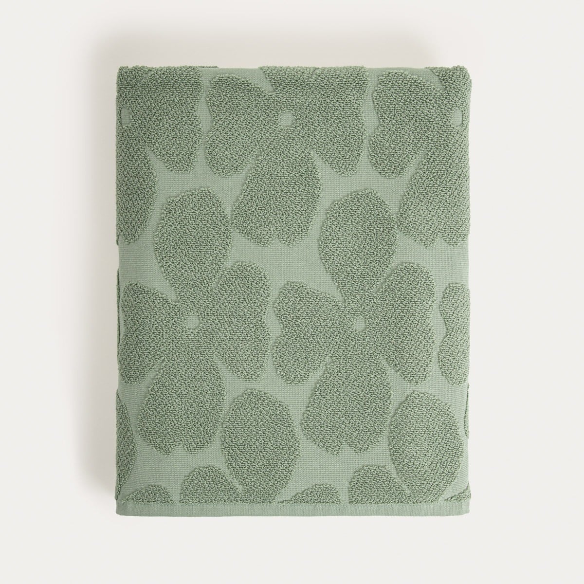 FLORES Pistachio Jacquard Cotton Towel 100x150 cm