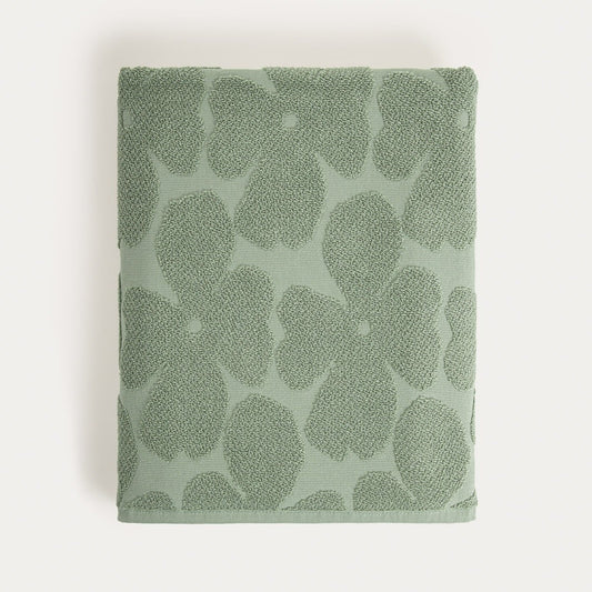 FLORES Pistachio Jacquard Cotton Towel 100x150 cm