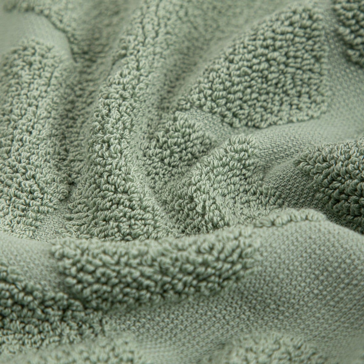 FLORES Pistachio Jacquard Cotton Towel 100x150 cm