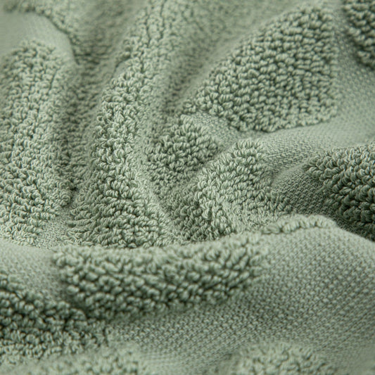 FLORES Pistachio Jacquard Cotton Towel 100x150 cm