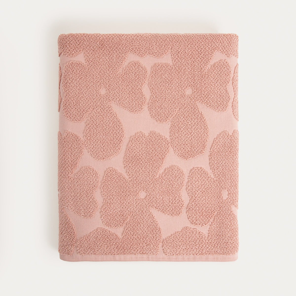 FLORES Pink Jacquard Towel 100x150 cm