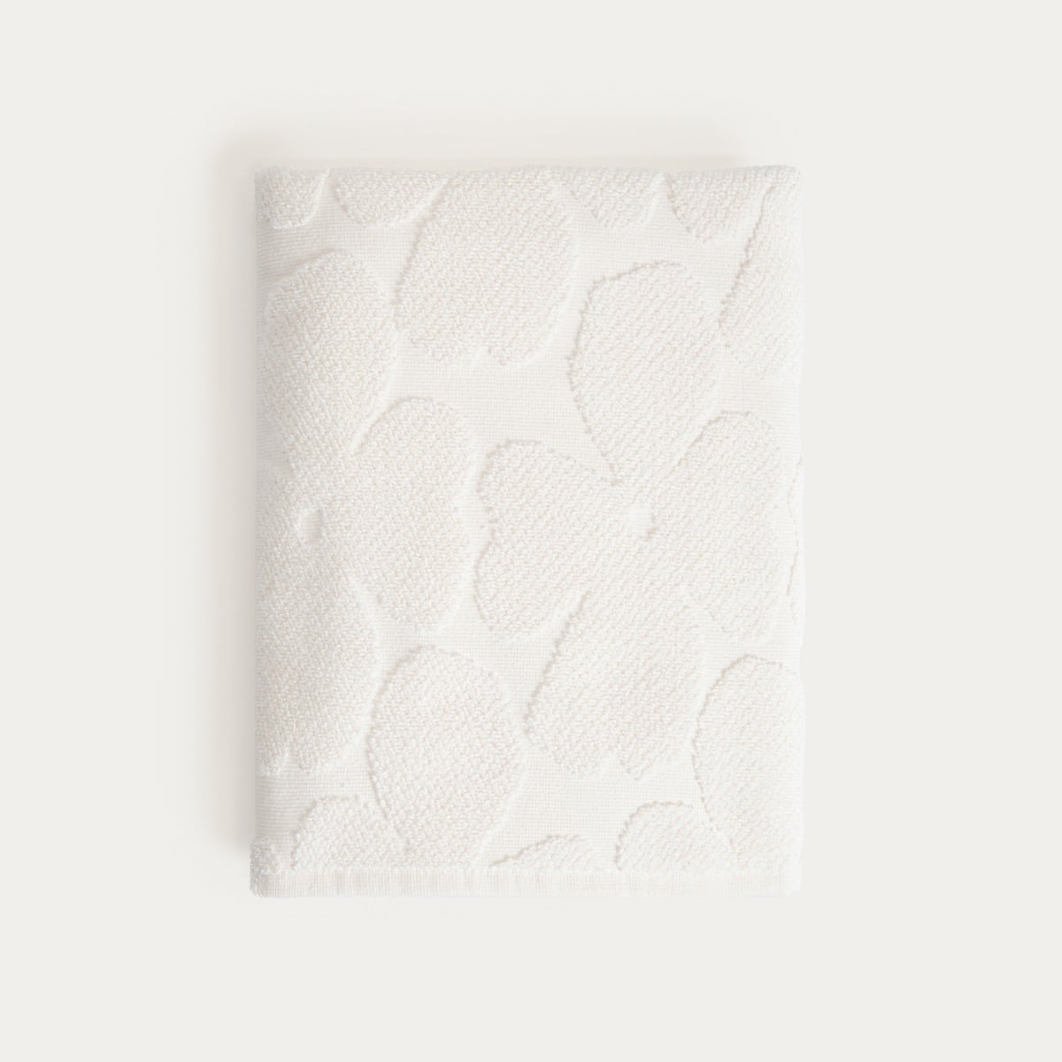 FLORES Ecru Jacquard Cotton Towel 70x130 cm
