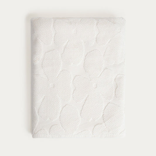 FLORES Ecru Jacquard Towel 100x150 cm