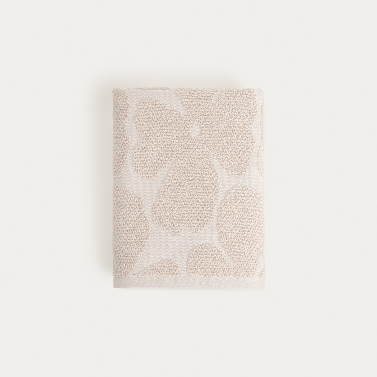 FLORES Beige Jacquard Cotton Towel 50x90 cm