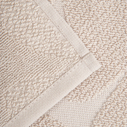 FLORES Beige Jacquard Cotton Towel 50x90 cm