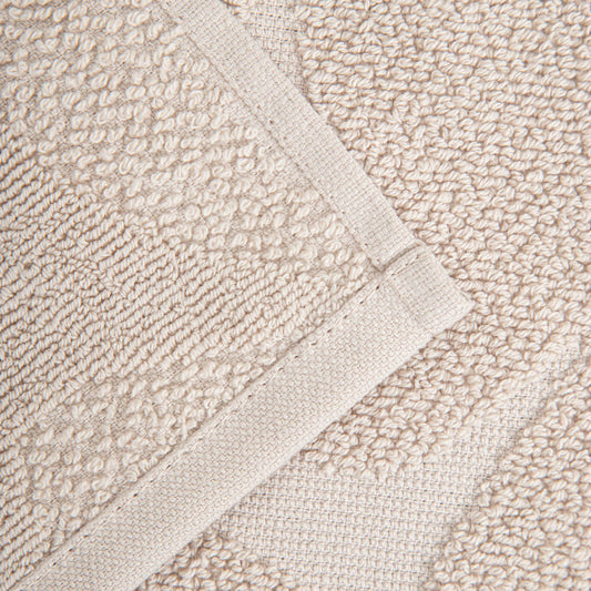 FLORES Beige Jacquard Cotton Towel 50x90 cm