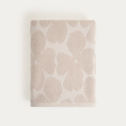 FLORES Beige Jacquard Cotton Towel 70x130 cm