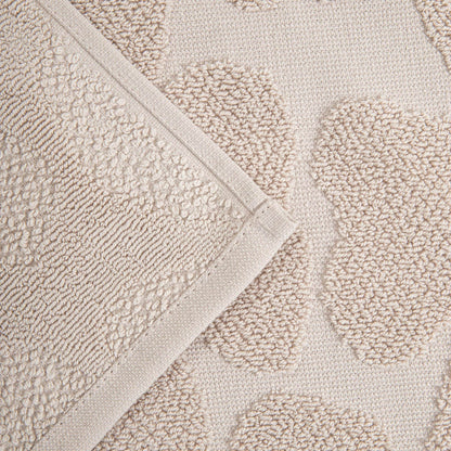 FLORES Beige Jacquard Cotton Towel 70x130 cm