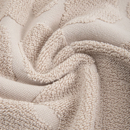 FLORES Beige Jacquard Cotton Towel 70x130 cm