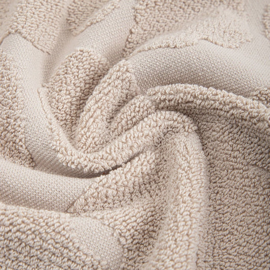 FLORES Beige Jacquard Cotton Towel 70x130 cm