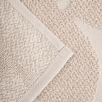 FLORES Beige Jacquard Cotton Towel 100x150 cm