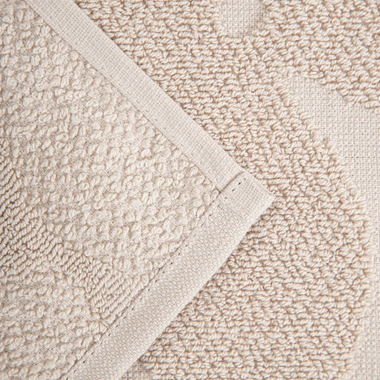 FLORES Beige Jacquard Cotton Towel 100x150 cm