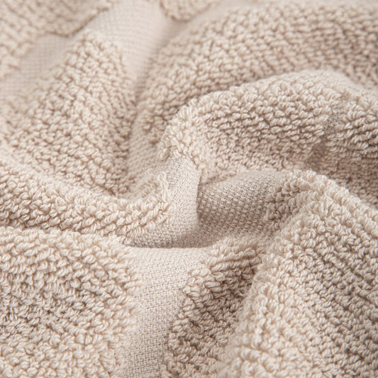 FLORES Beige Jacquard Cotton Towel 100x150 cm