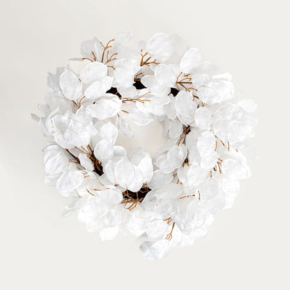 Wieniec VERDEA White Artificial Leaf Wreath 60 cm