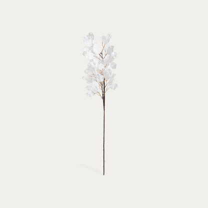 Artificial branch VERDEA with white artificial leaves 90 cm
