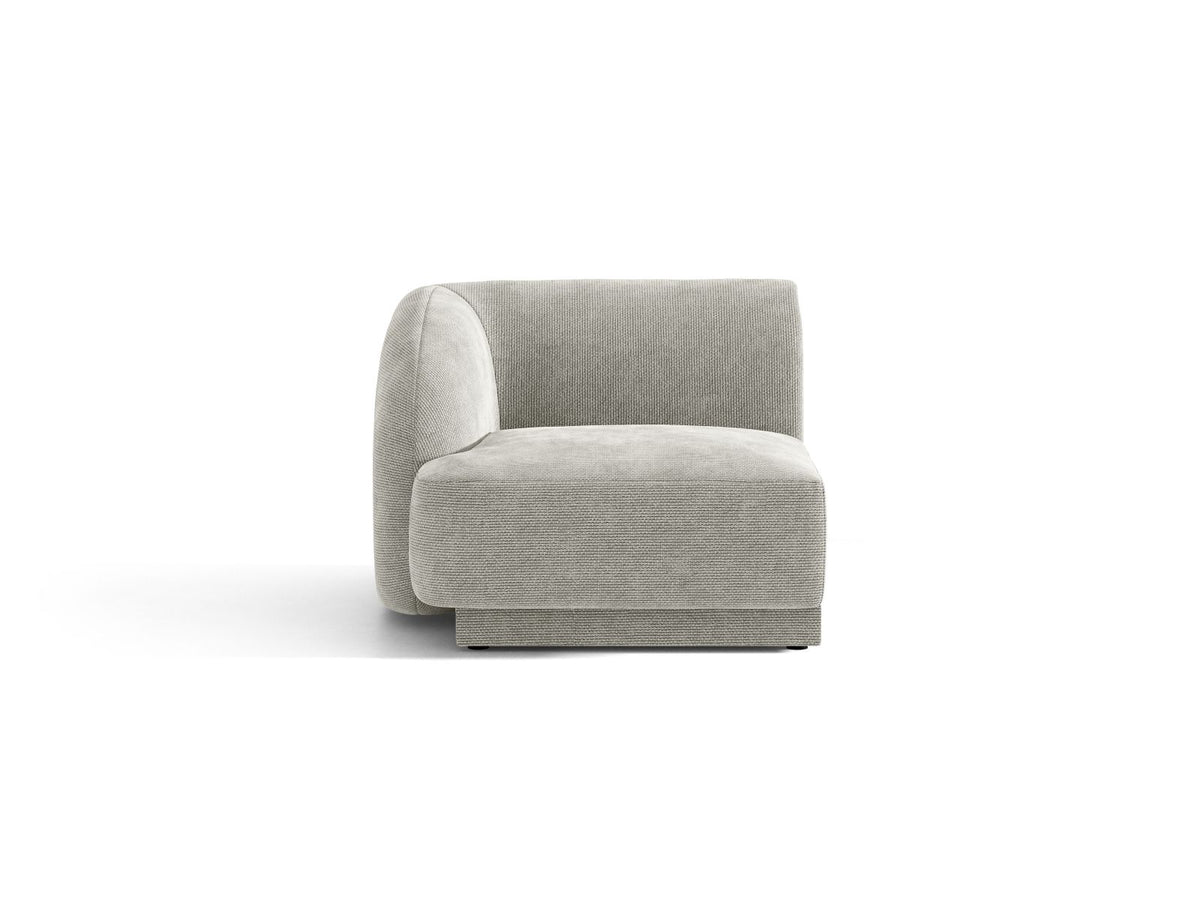 Miley — Modular Sofa Light Grey (Haga 06) Black Plastic Left