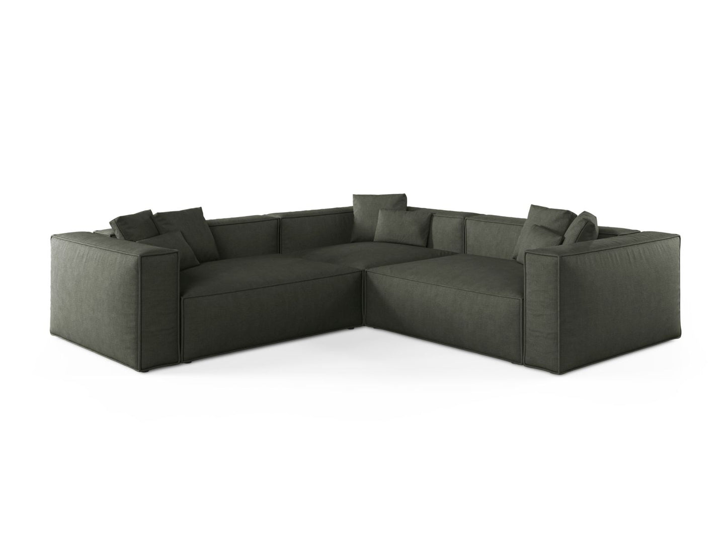 Aveiro — Corner Sofa Moss Green (Liberty 12) Black Plastic