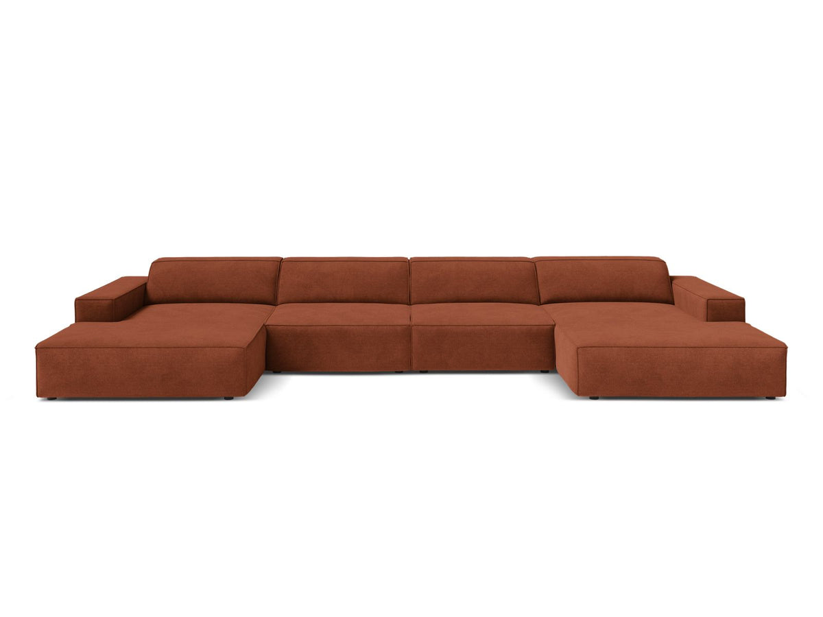 Jodie — Panoramic Sofa Brick (Liberty 9) Black Plastic