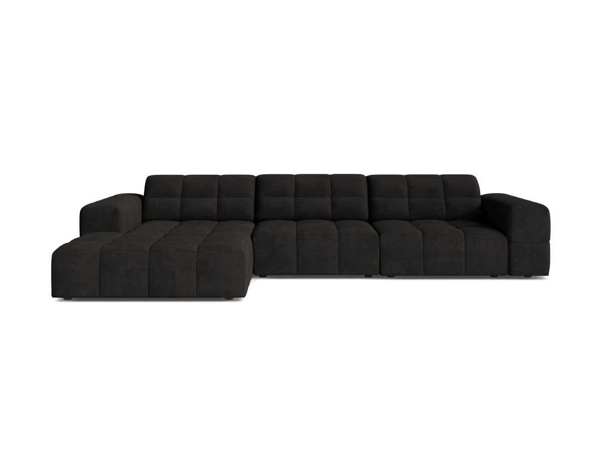 Jennifer — Corner Sofa Anthracite (Eden 21 Black) Black Plastic Left