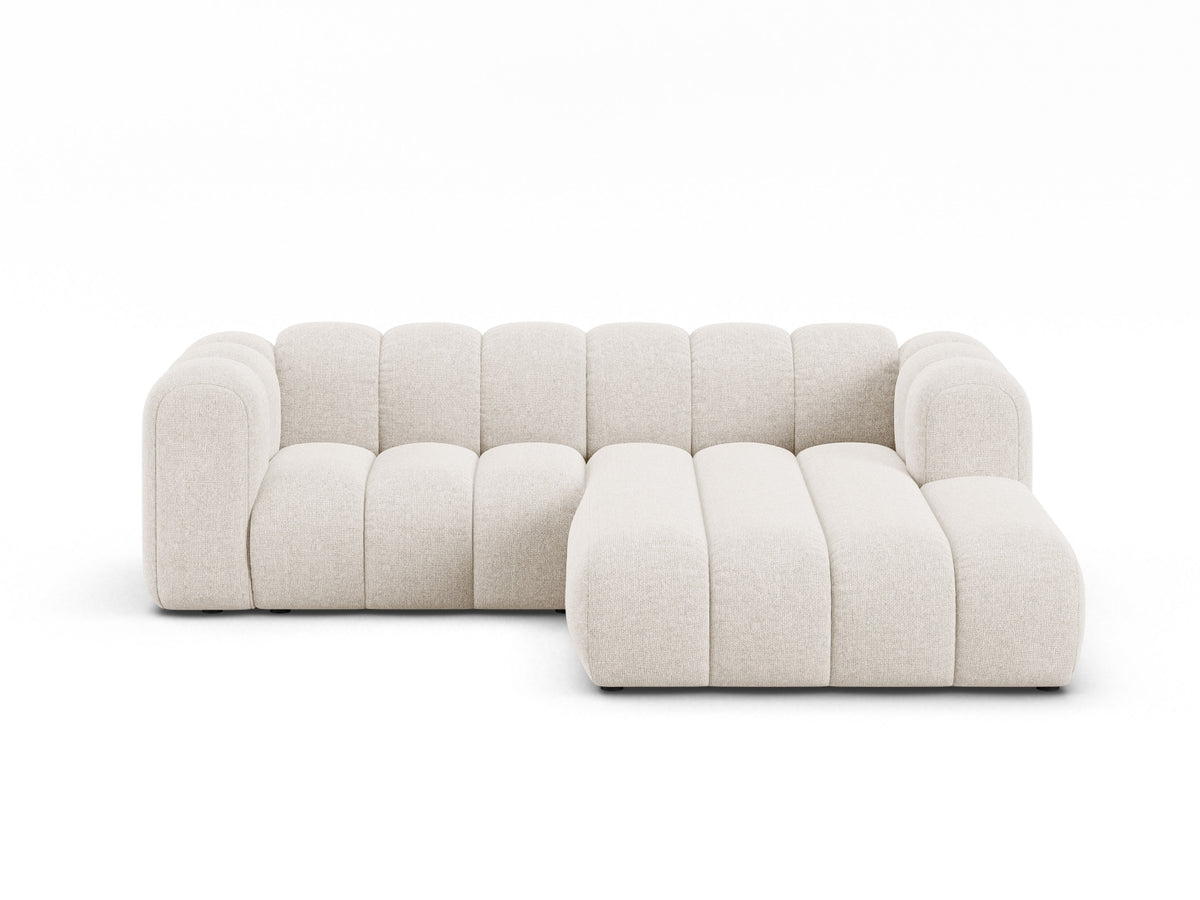 Lupine — Corner Sofa Light Beige (Eden 2 Pearl) Black Plastic Right