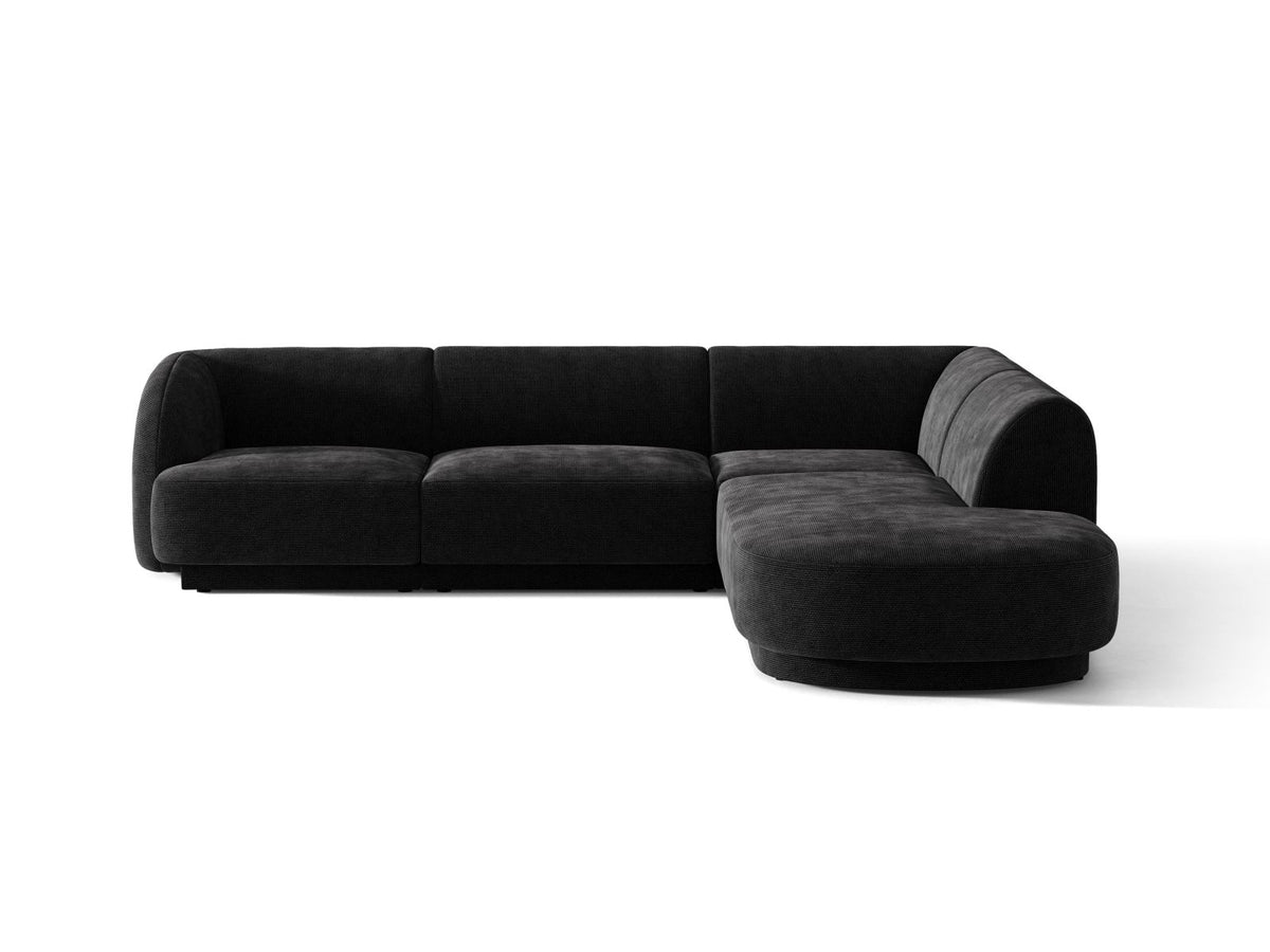 Miley — Corner Sofa Black (Haga 19) Black Plastic Right