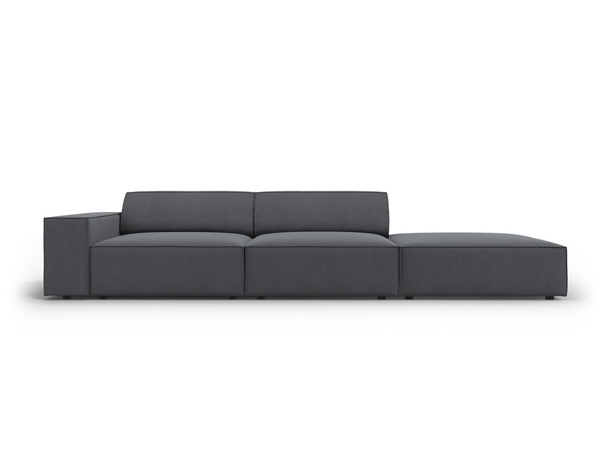 Jodie — Sofa Dark Grey (Megan 367) Black Plastic Right