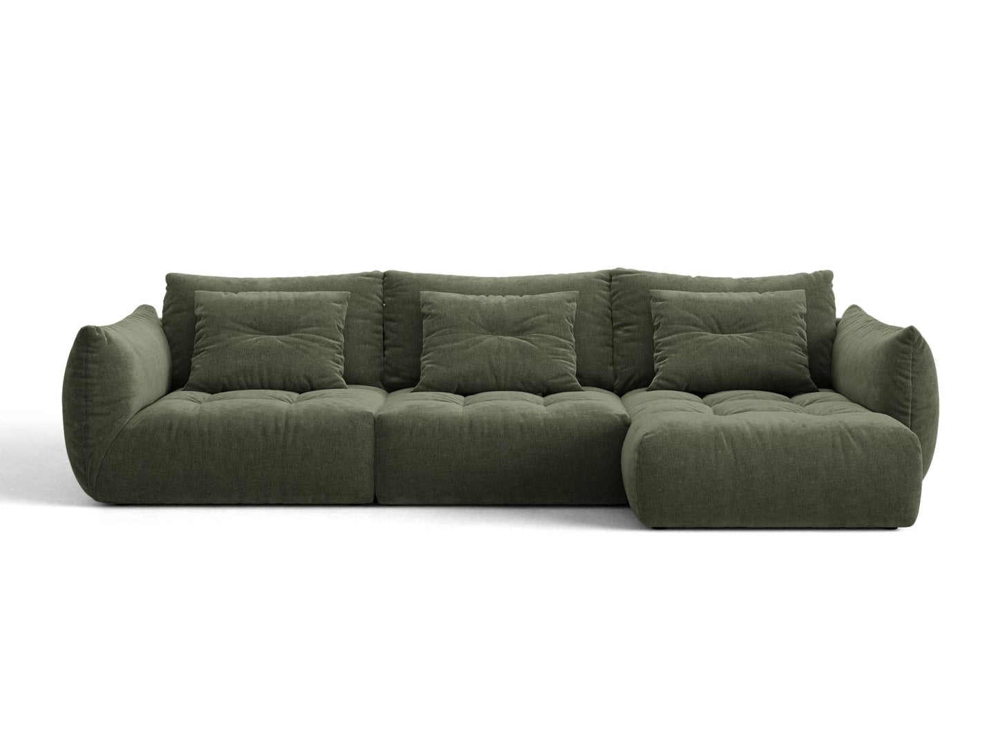 Bloom — Corner Sofa (327x152x97 cm) Moss Green (Wind 75) Right