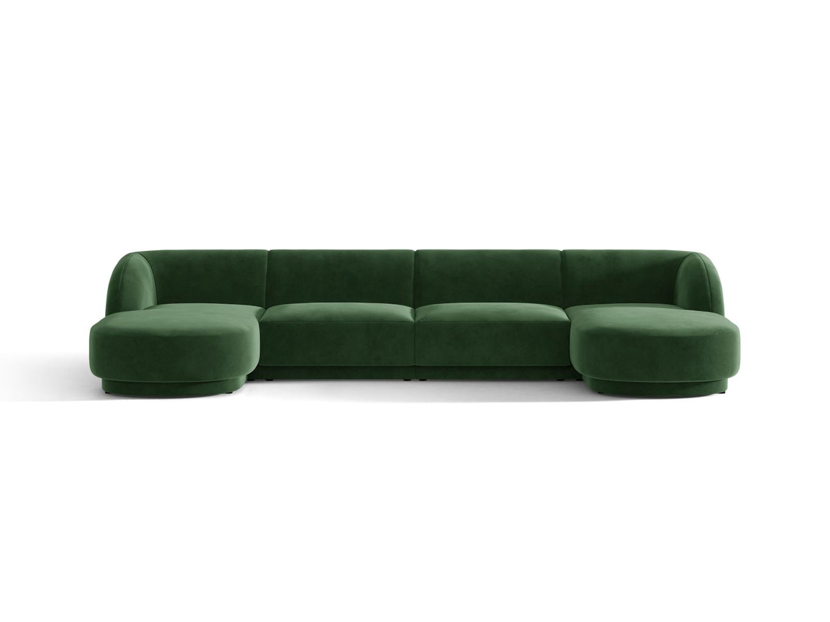 Miley — Panoramic Sofa Bottle Green (Venus 2940) Black Plastic