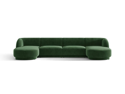 Miley — Panoramic Sofa Bottle Green (Venus 2940) Black Plastic