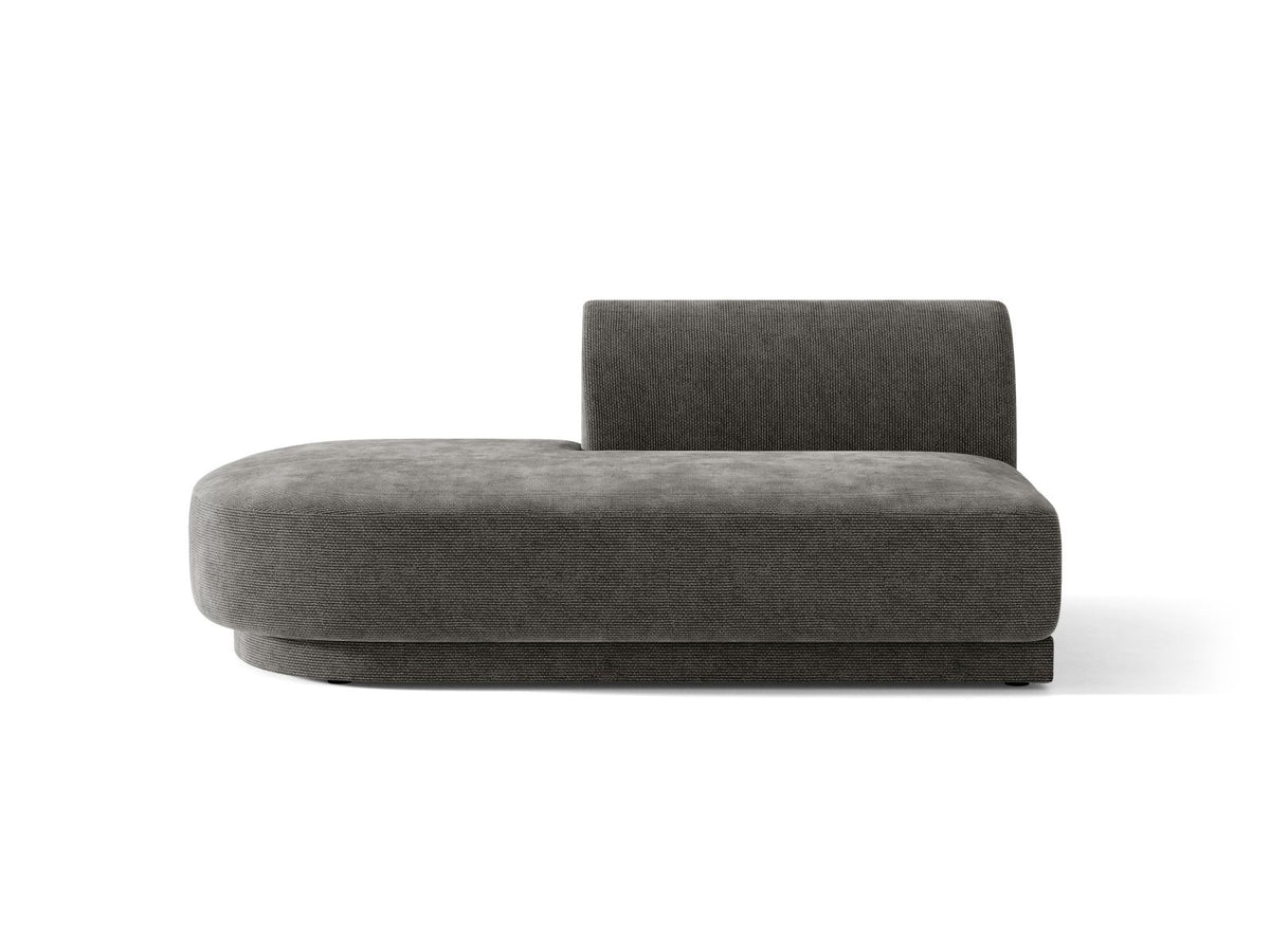 Miley — Modular Sofa Grey (Haga 16) Black Plastic Left