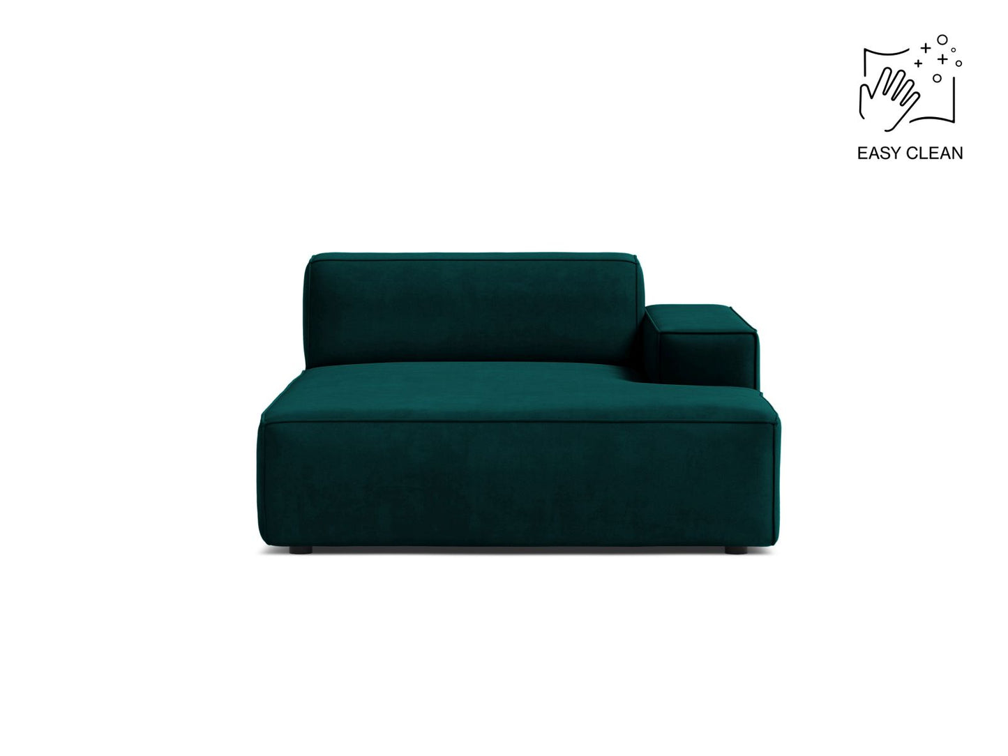 Jodie — Chaise Longue Deep Petrol (Venus 2911) Black Plastic Right