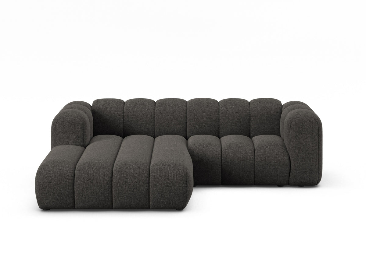 Lupine — Corner Sofa Dark Grey (Eden 20 Graphite) Black Plastic Left