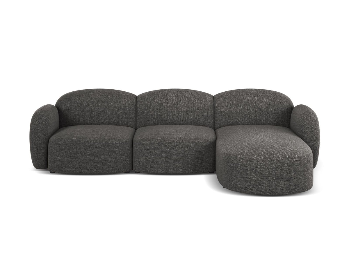 Blair — Corner Sofa Dark Grey (Eden 20 Graphite) Black Plastic Right