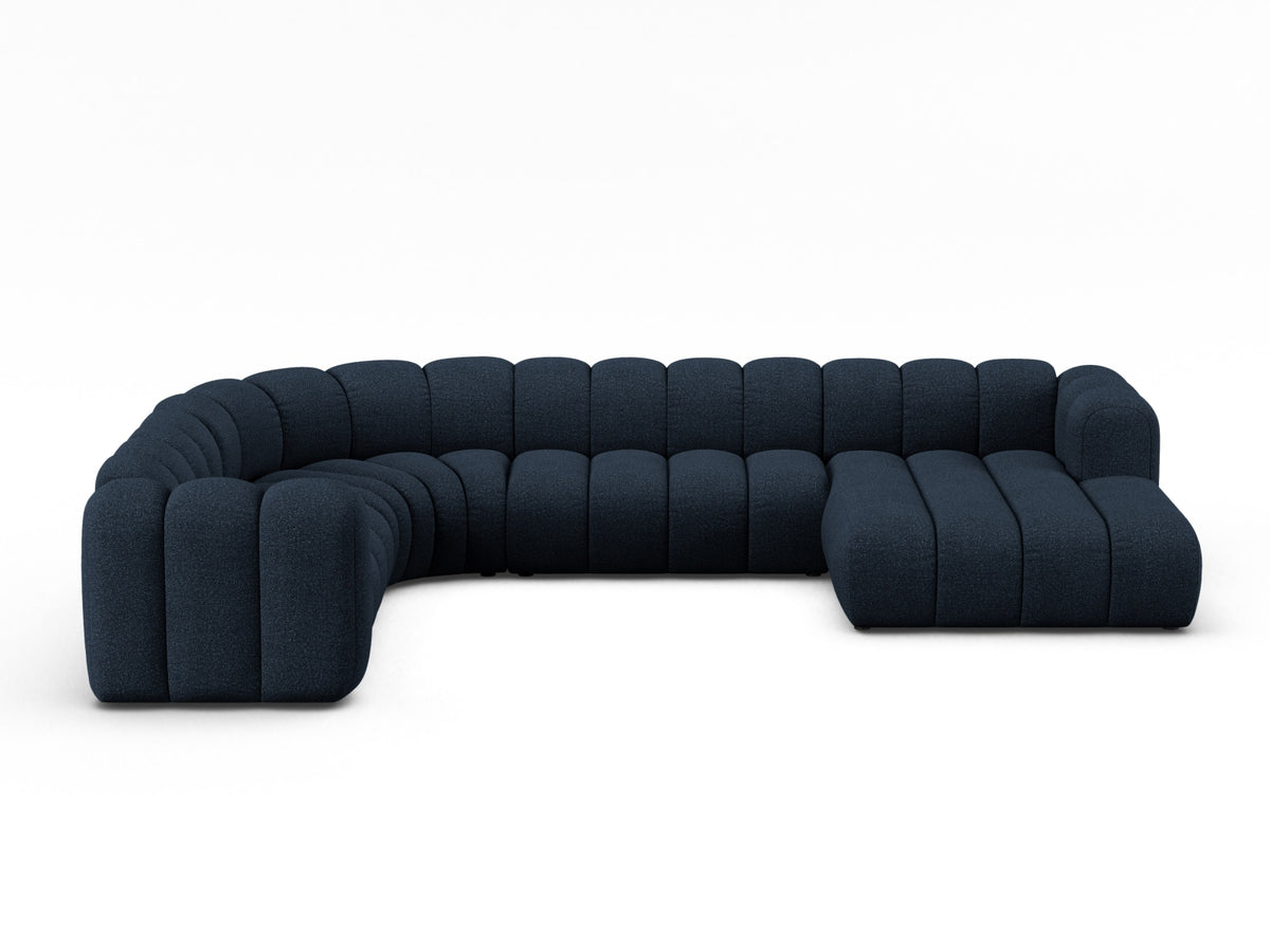 Lupine — Panoramic Sofa Dark Blue (Baloo 2088) Black Plastic Left
