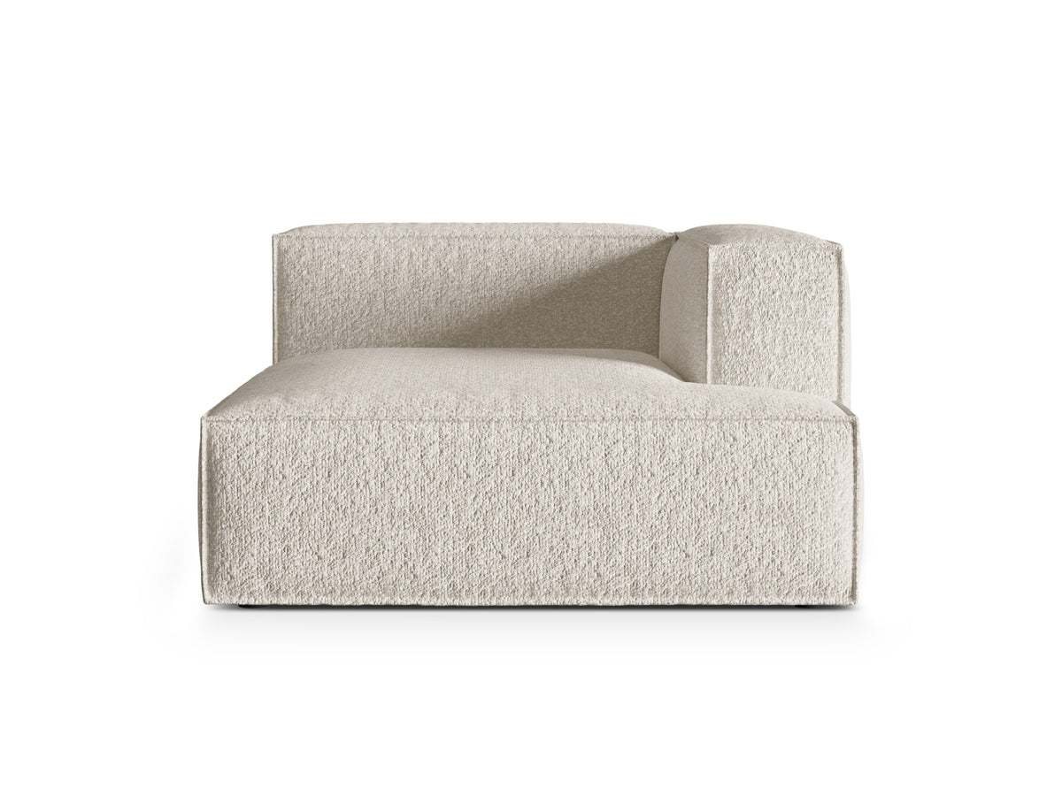 Nuria — Chaise Longue Beige (Monet Sand) Black Plastic Right