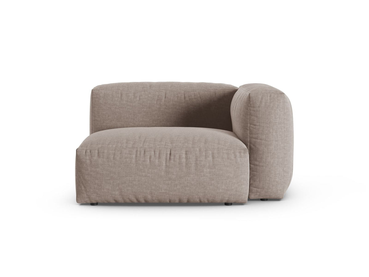 Martina — Modular Sofa Dark Beige (Boston Trufa) Black Plastic Right