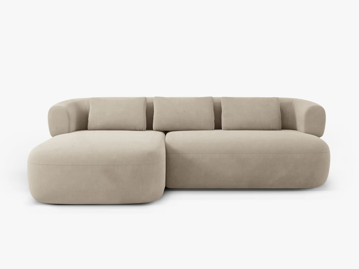 Jenny — Corner Sofa Beige (Salvador 1) Black Plastic Left
