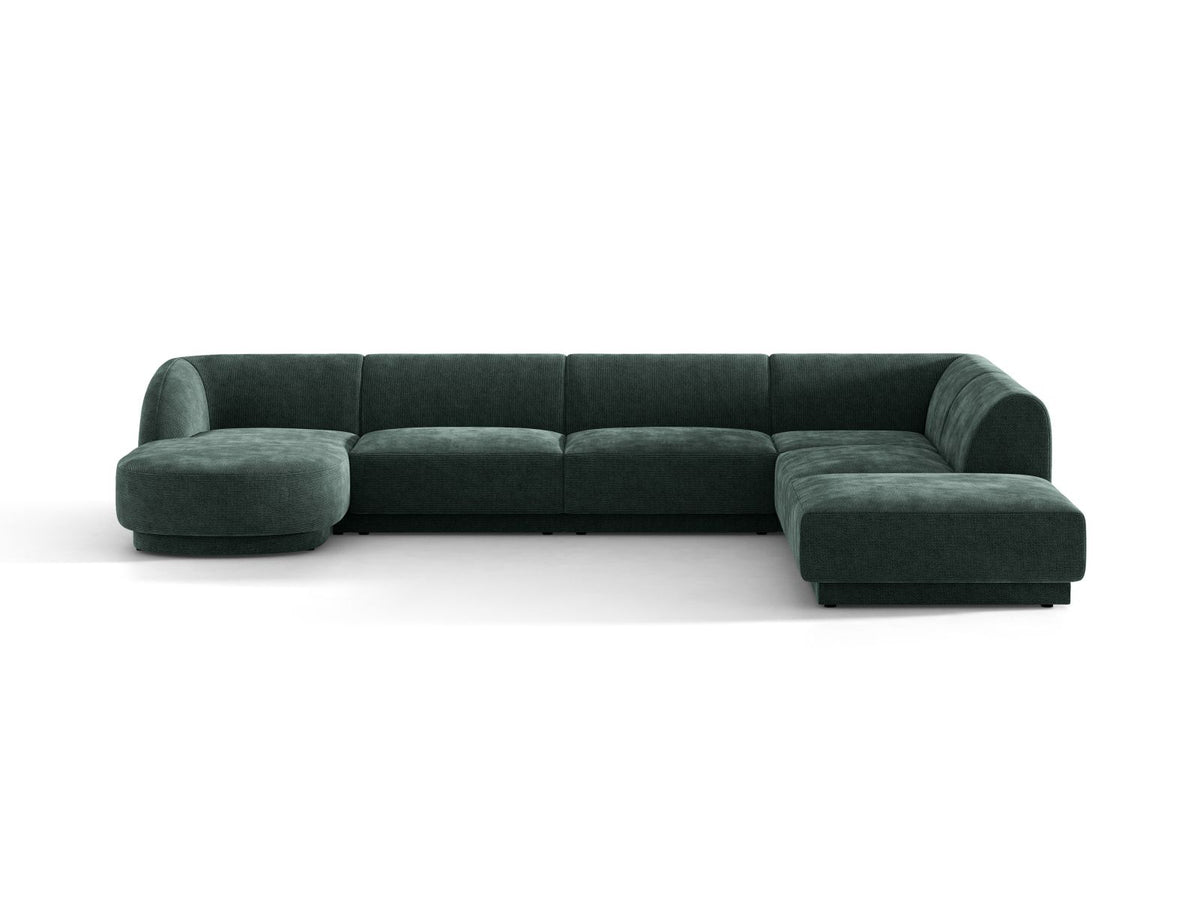 Miley — Panoramic Sofa Petrol (Haga 78) Black Plastic Right