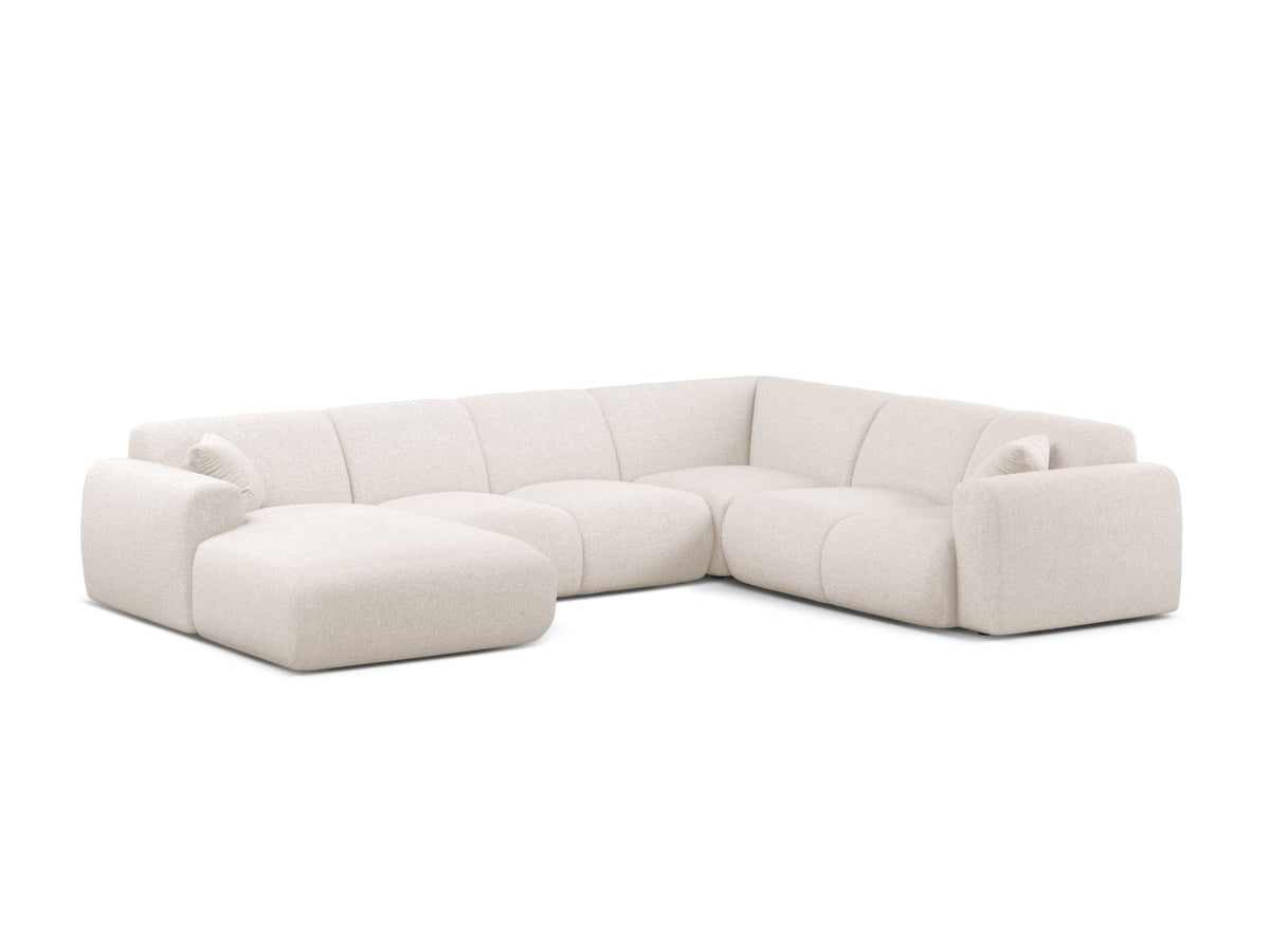 Molino — Panoramic Sofa Light Beige (Eden 2 Pearl) Black Plastic Right