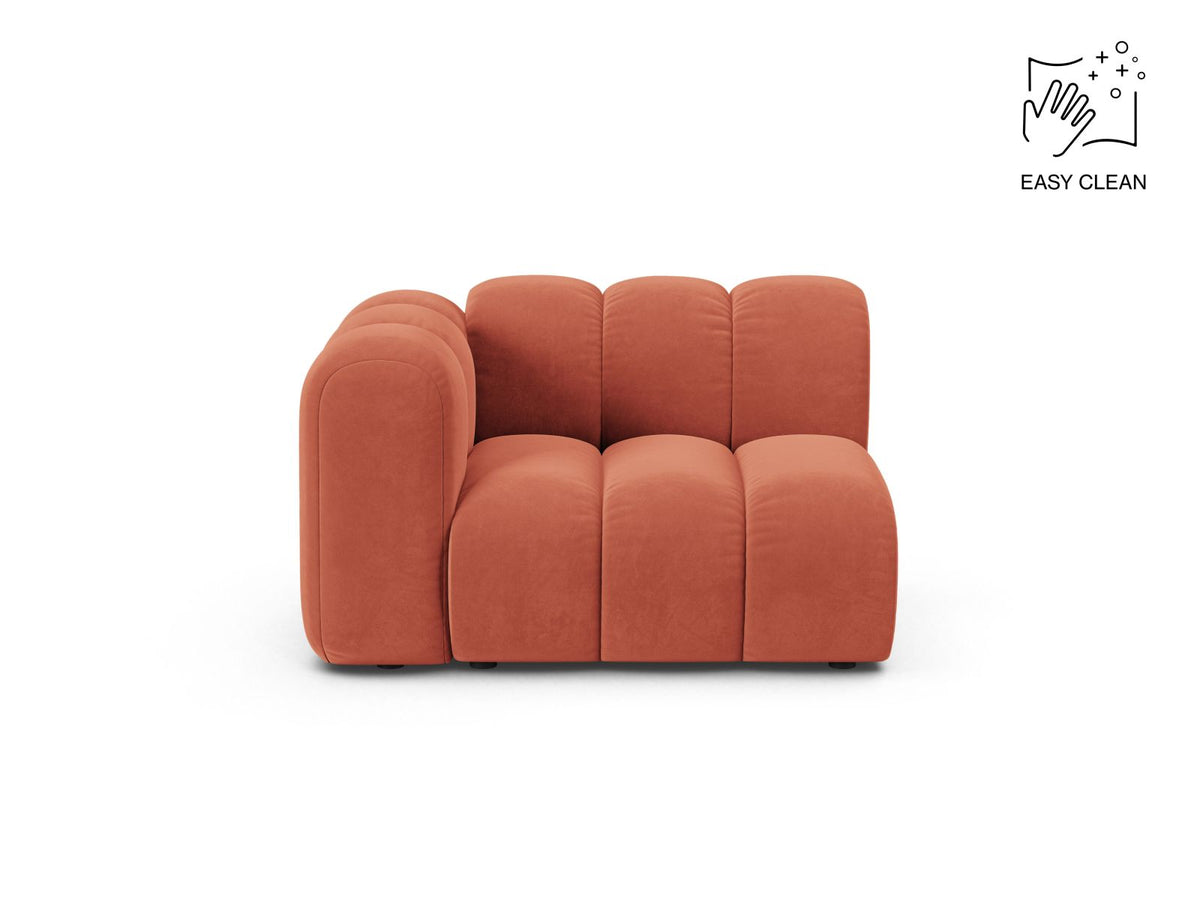 Lupine — Modular Sofa Coral (Venus 2933) Black Plastic Left