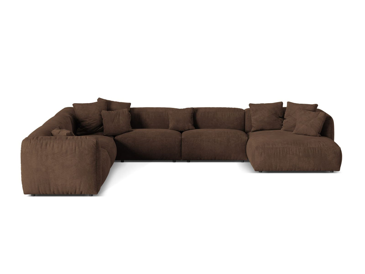 Martina — Corner Sofa Chocolate (Vogue 6) Black Plastic