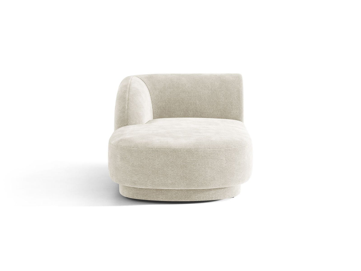 Miley — Chaise Longue Light Beige (Eden 2 Pearl) Black Plastic Left