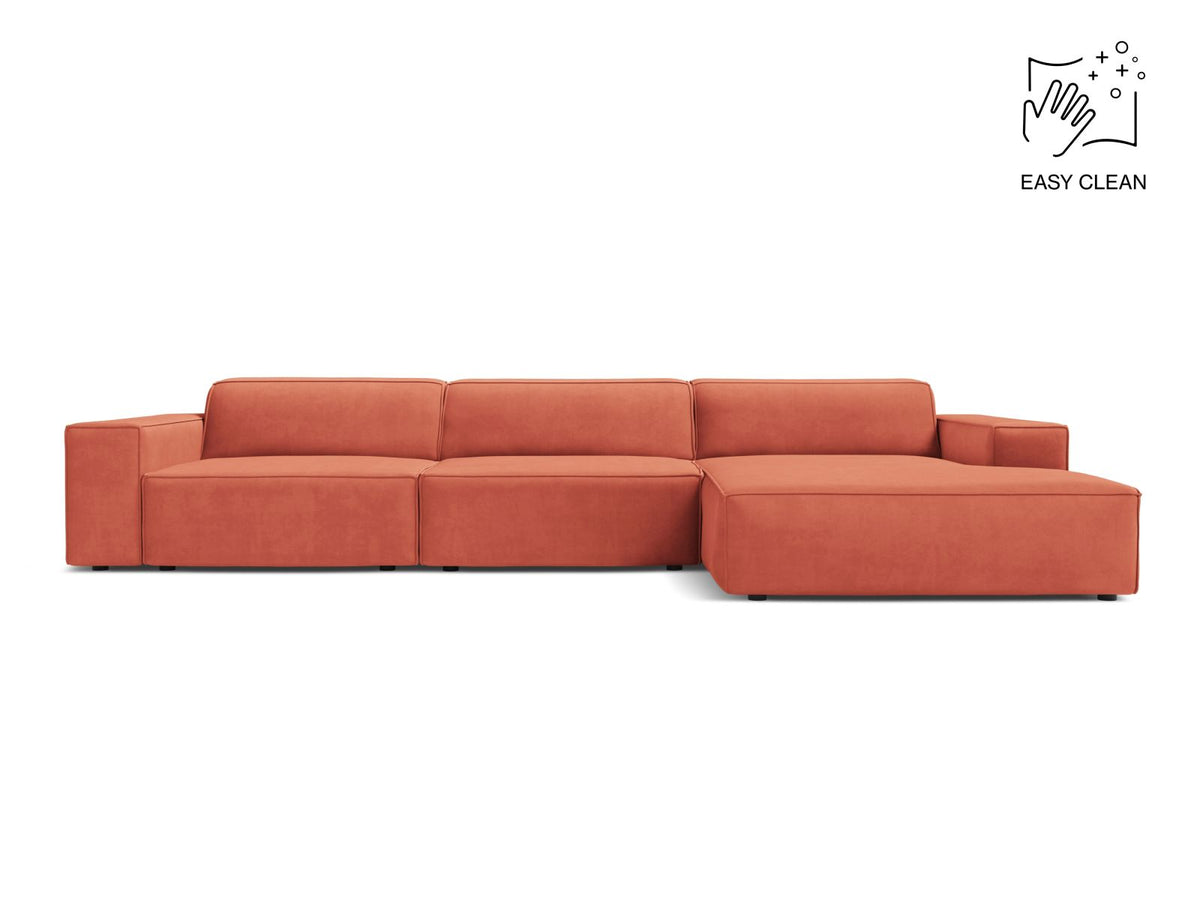 Jodie — Corner Sofa (284x162x77 cm) Coral (Venus 2933) Right