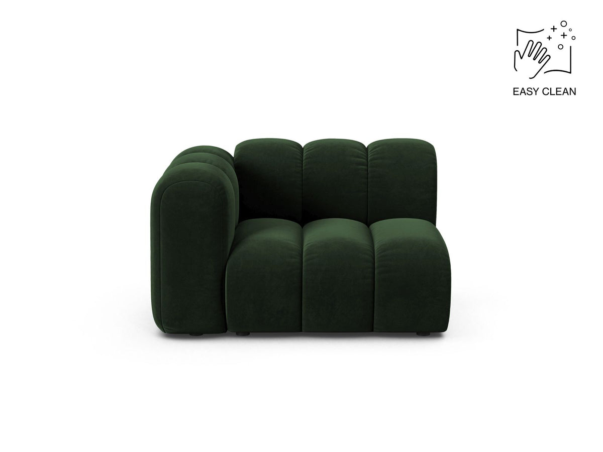 Lupine — Modular Sofa Bottle Green (Venus 2940) Black Plastic Left
