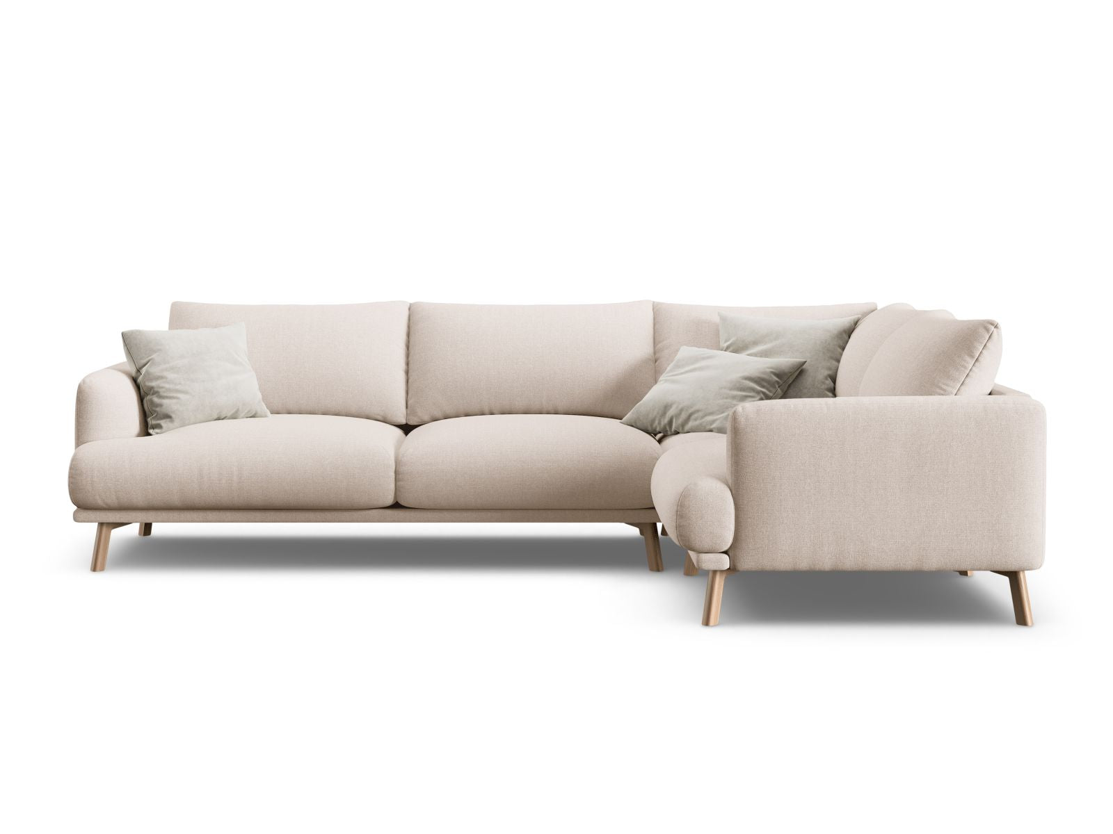Naomi — Corner Sofa Beige (Liberty 2) Wood